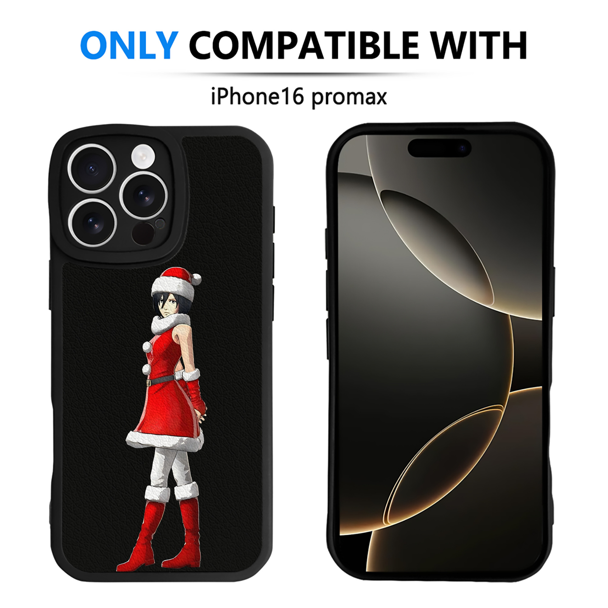 （画像用） 進撃の巨人 ミカサ·アッカーマン Attack on Titan Mikasa Ackerman 【iPhone 16シリーズ対応】シリコンスマホケース（レザー調） 材質：シリコン